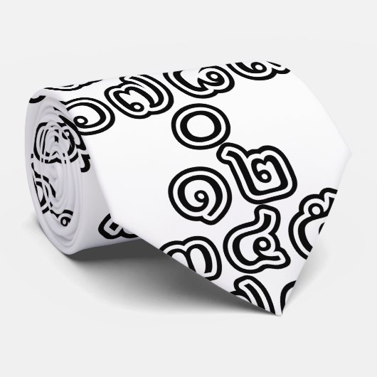 Cravate Pyramide de nombres thaïs ♦ Écriture thaïe ♦ (Roulé)