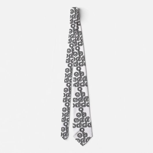 Cravate Pyramide de nombres thaïs ♦ Écriture thaïe ♦ (Dos)