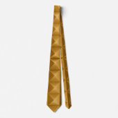 Cravate Pyramides, triangles texture dorée (Devant)