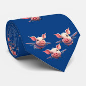 Cravate Quand les cochons volent drôles d'avions cochons (Roulé)