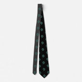 Cravate Quatre Feuilles Vert Clocher Sur Aquarelle Noire (Dos)