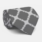 Cravate Quatrefoil dans les tons gris (Roulé)