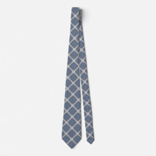 Cravate Quatrefoil gris bleu