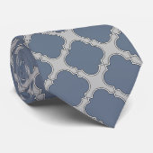 Cravate Quatrefoil gris bleu (Roulé)