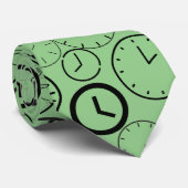 Cravate Quelle heure est-il ? wx4 L Green BG (Roulé)