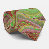 Cravate Questions 1 Wild Green Maroon Tie (Roulé)