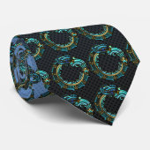 Cravate Quetzalcoatl turquoise (Roulé)