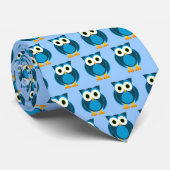 Cravate Qui ? M. Owl Blue Tie (Roulé)