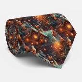 Cravate Quirky Brown and Blue Gingerbread House Pattern (Roulé)