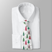 Cravate Quirky Whimsical Christmas Trees Doodles Seasonal  (Attaché)