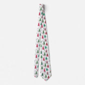 Cravate Quirky Whimsical Christmas Trees Doodles Seasonal  (Dos)