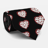 Cravate RAB Rockabilly Cherries Leopard Print Heart (Roulé)