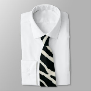 Cravate RAB Rockabilly Zebra Imprimer noir et blanc