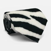 Cravate RAB Rockabilly Zebra Imprimer noir et blanc (Roulé)