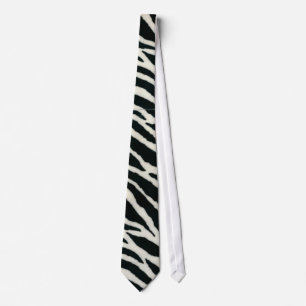 Cravate RAB Rockabilly Zebra Imprimer noir et blanc