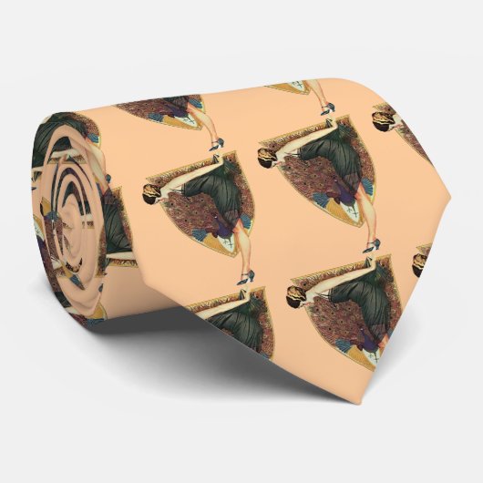 Cravate Rabatteuse à l'emblème de Paon (Roulé)