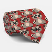 Cravate Raccoon de caricature très épais (Roulé)