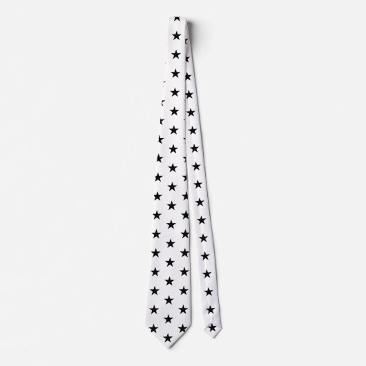 Cravate Racing Silks White with Black Stars Derby (Devant)