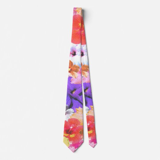 Cravate "Radiance en fleur : Hibiscus en verre tendu (Devant)
