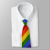 Cravate Rainbow Diagonal Stripe Neck Tie (Attaché)