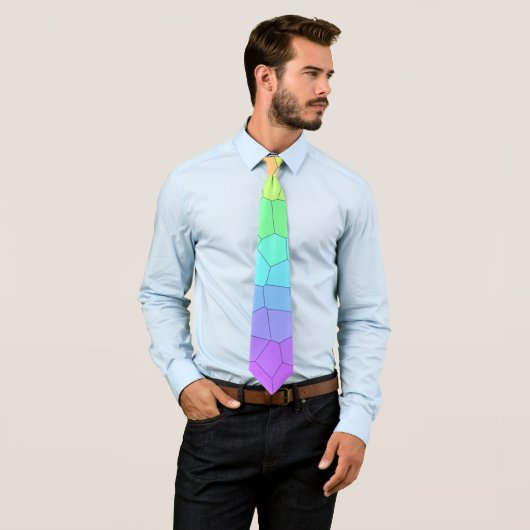 Cravate Rainbow Geometric Neck Tie (En situation)