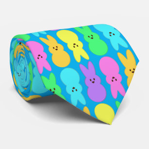 Cravate Rainbow Marshmallow Alternating Bunny Blue Neck Ti
