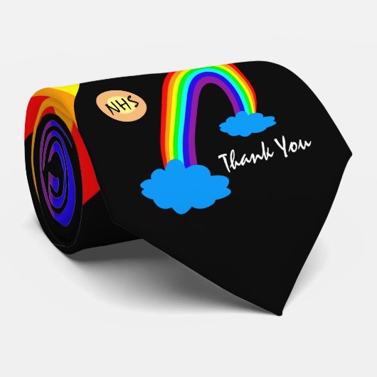 Cravate Rainbow & Merci "NHS" /bureau mode Grande-Bretagne (Roulé)