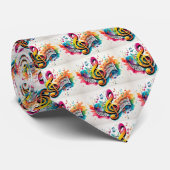 Cravate Rainbow Music Notes Musicien professeur de musique (Roulé)