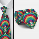 Cravate Rainbow Necktie | Colorful Statement Tie<br><div class="desc">Add a burst of color and personality to your wardrobe with this vibrant rainbow neck tie. Featuring a bold spectrum of colors arranged in a striking pattern, this eye-catching tie brings energy, creativity, and modern style to any outfit. The bright rainbow palette makes it perfect for standing out at formal...</div>
