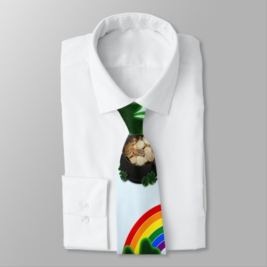 Cravate Rainbow Pot of Gold St. Patrick's Day (Attaché)
