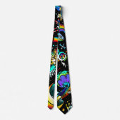 Cravate Rainbow Psychedelic Train Vibrant Colorant Motif (Dos)