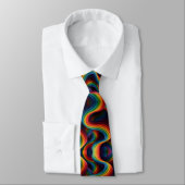 Cravate Rainbow Ribbons Abstract Neck Tie (Attaché)