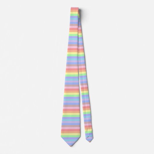 Cravate Rainbow Stripes Pastel Colors (Devant)