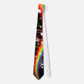 Cravate Rainbow White Music Notes sur Black (Devant)