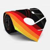 Cravate Rainbow White Music Notes sur le noir (Roulé)