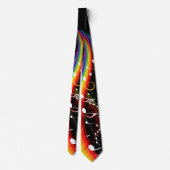 Cravate Rainbow White Music Notes sur le noir (Dos)