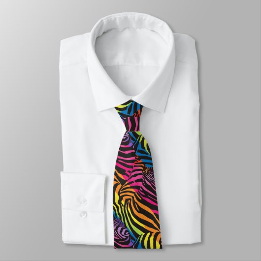 Cravate Rainbow Zebra Stipes (Attaché)
