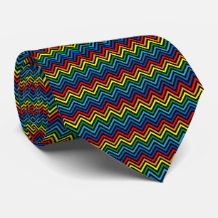 Cravate RAINBOW Zigzag Motif - arrière - plan personnalisa