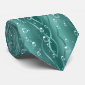 Cravate Raindrops on green Metal (Roulé)