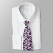 Cravate Raisin mauve et cercles blancs (Attaché)