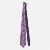 Cravate Raisin mauve et cercles blancs (Devant)