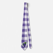 Cravate Raisins sur Plaid violet blanc (Devant)