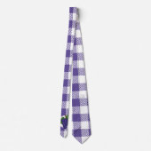 Cravate Raisins sur Plaid violet blanc (Dos)