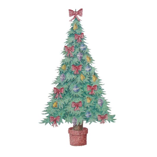Cravate rangées de petits arbres de noël aux cloches rouge