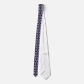 Cravate Rangoli Flowers, Polka Dots, Blue, Unisex Necktie (Dos)