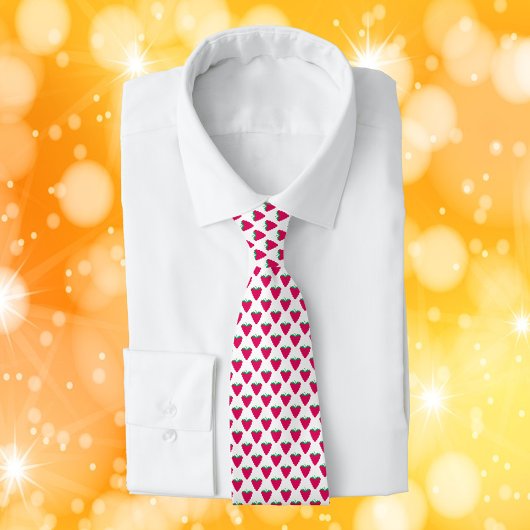 Cravate Raspberries Pink Berry Fruit Pattern