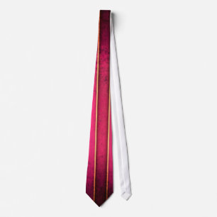 Cravate Raspberry Gold Stripe Moderne Hot Rose Mens Cravat