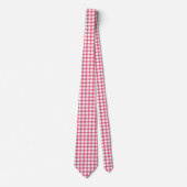 Cravate Raspberry rose En vichy Plaid Motif vérifié (Devant)