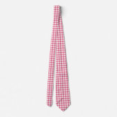 Cravate Raspberry rose En vichy Plaid Motif vérifié (Dos)