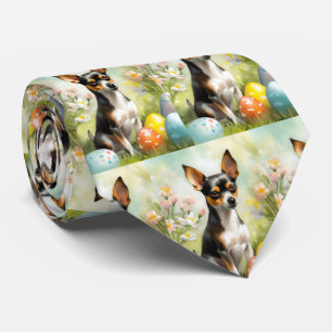 Cravate Rat Terrier avec Vacances de Œufs de Pâques